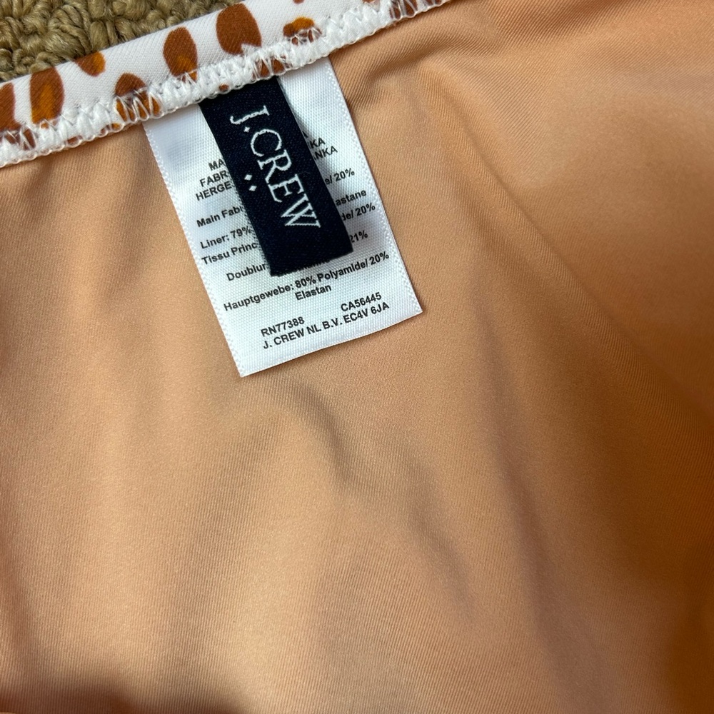 J. Crew One-Shoulder White Swimsuit with Brown Spot Print - Picture 2 of 2